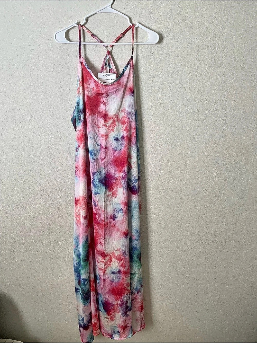 Tie-Dye Maxi Dress in Pink & Blue New Without Tags